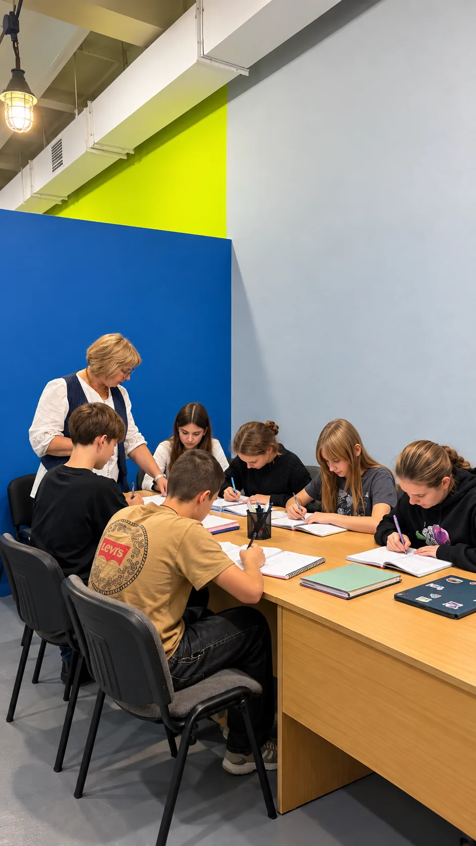 Учні працюють в укритті під час тривоги